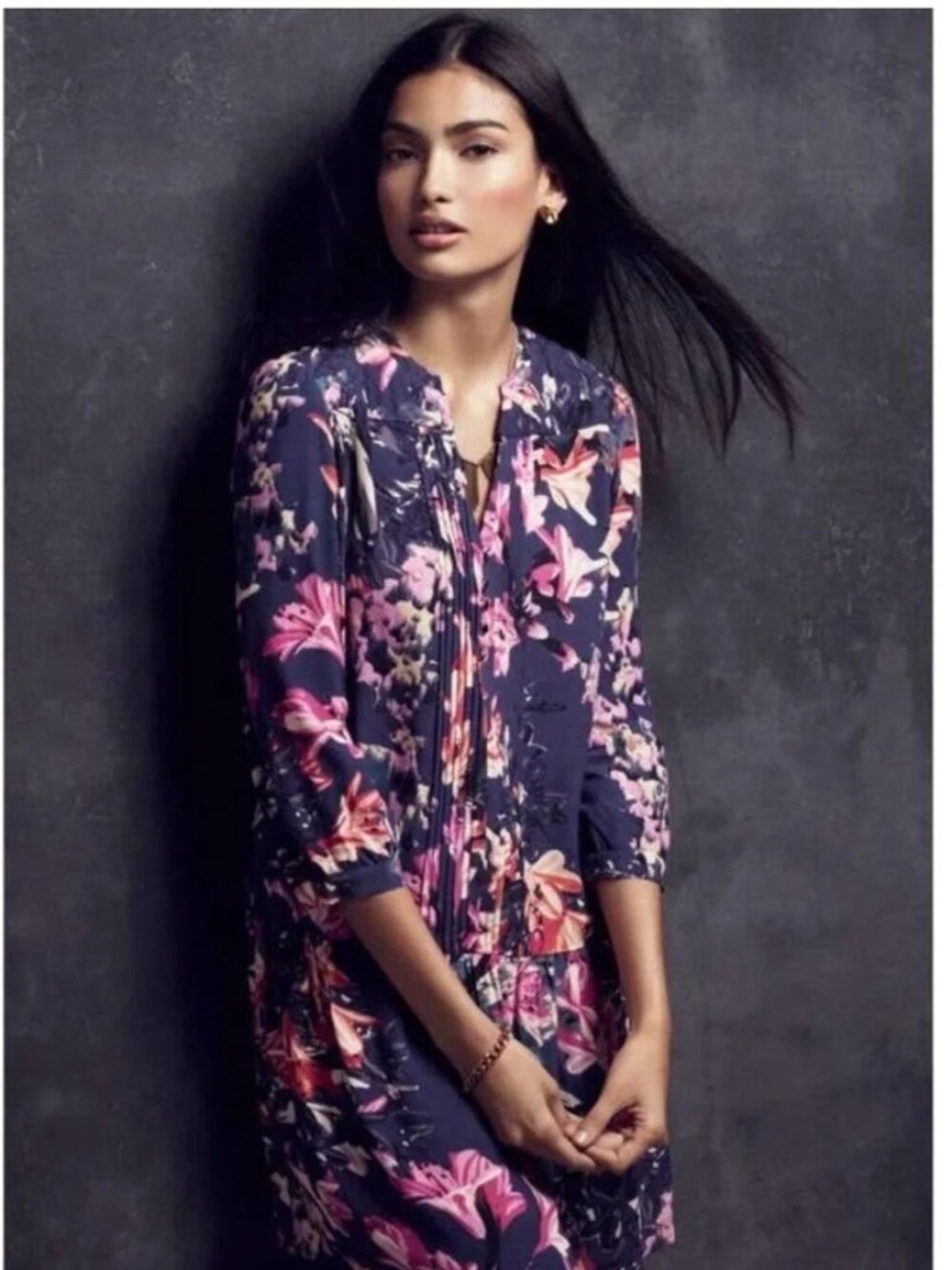 Anthropologie Maeve Caravane Floral Drop Waist Dress Medium